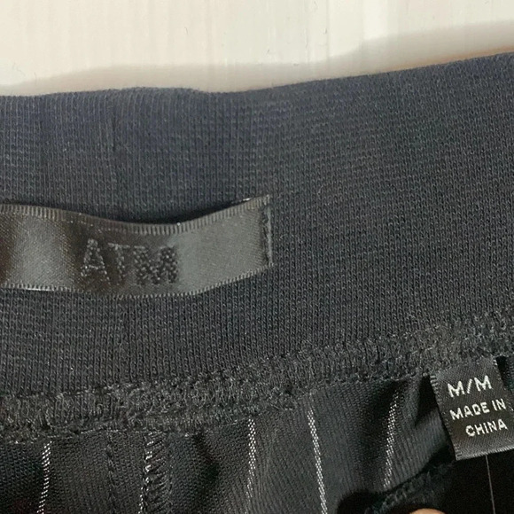 NWT ATM Anthony Thomas Melillo black w/ white pinstripes pants size Medium - Picture 5 of 9